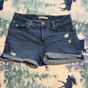 Levi's Distressed Blue Jean Shorts